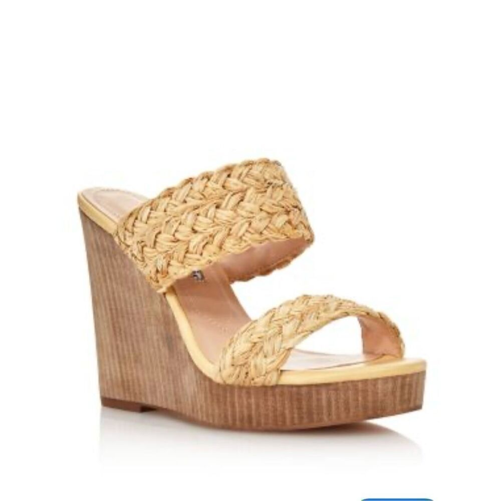 Charles David Women's Tifa Raffia Wedge Sandals sz 7.5
